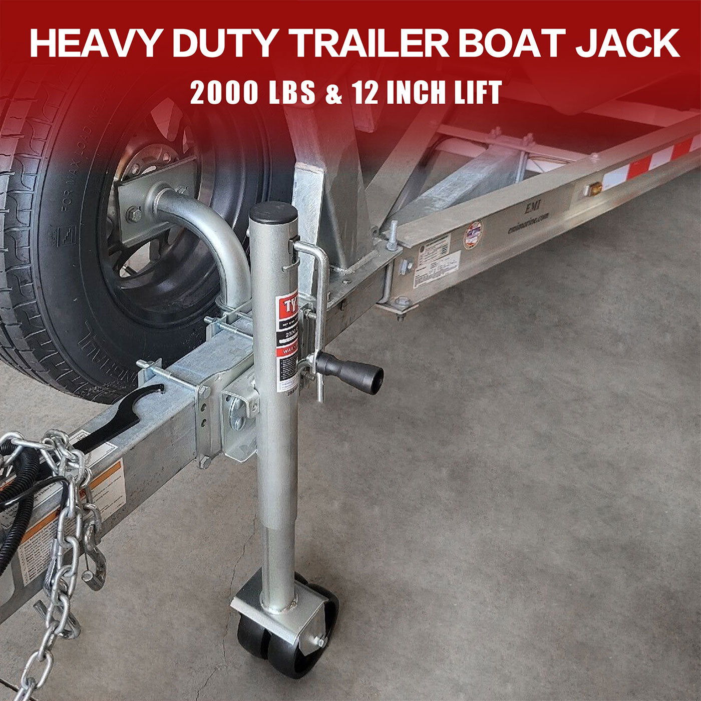 TYT 2000lbs Boat Trailer Jack, Heavy Duty Swivel Trailer Jack with