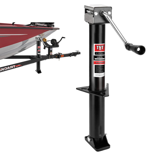 TYT A-Frame Trailer Jack, 5000lbs Capacity Side Wind Trailer Jack with Foot Plate, 15" Vertical Travel Heavy Duty Trailer Jack for Trailer, Utility Trailer, Yacht Trailer, Camper